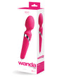 Vedo Wanda Rechargeable Wand Vibe Foxy Pink packaging showcasing flexible head and 10 vibration modes.