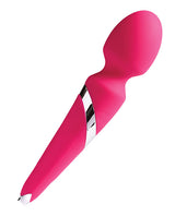 Vedo Wanda Rechargeable Wand Vibe Foxy Pink with flexible head for intimate pleasure and tension relief.