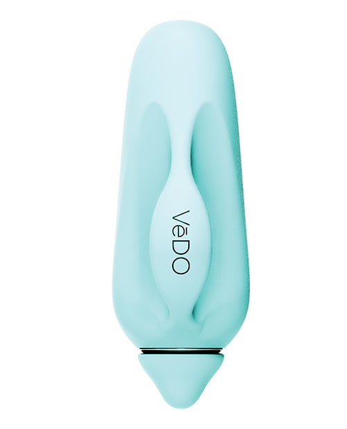 Vedo Vivi Rechargeable Finger Vibe Tease Me Turquoise in sleek turquoise design for precise clitoral stimulation.