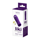 Vedo Liki Flicker Clitoral Vibrator Deep Purple packaging, showcasing a sleek and vibrant design for optimal pleasure.