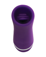 Vedo Liki Flicker Clitoral Vibrator Deep Purple top view showcasing its sleek design and texture.