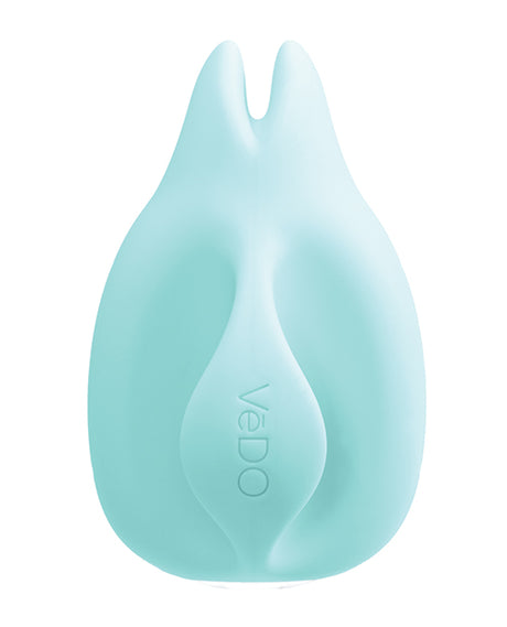 Vedo Huni Rechargeable Finger Vibe Turquoise, a compact clitoral vibrator designed for targeted pleasure.