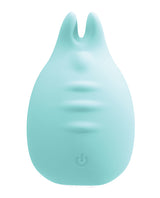 Vedo Huni Rechargeable Finger Vibe Turquoise compact vibrator with nubbed tip and flexible ears for targeted pleasure.
