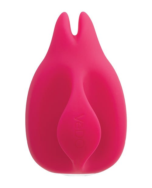 Vedo Huni Rechargeable Finger Vibe Foxy Pink compact and discreet clitoral toy in foxy pink silicone.