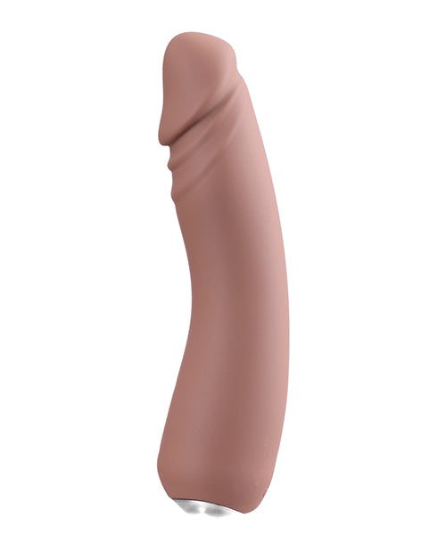 Vedo Rialto Silicone Rechargeable Realistic Vibrator Mocha in a sleek design with lifelike texture and smooth silicone.