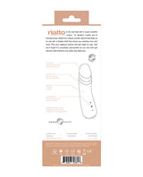Vedo Rialto Rechargeable Vibe Vanilla product packaging featuring dual motors and adjustable settings.
