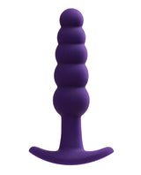 VeDO Plug Rechargeable Anal Plug Deep Purple with tapered profile and graduating beads for smooth insertion.