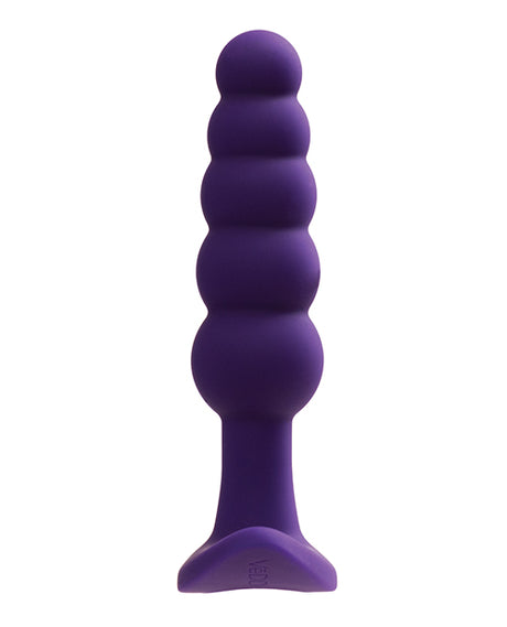 VeDO Plug Rechargeable Anal Plug Deep Purple showcasing its tapered, beaded design for comfortable insertion.