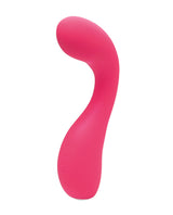 VeDO Desire Rechargeable Silicone G-Spot Vibrator Pink showcasing its curved design for targeted pleasure.