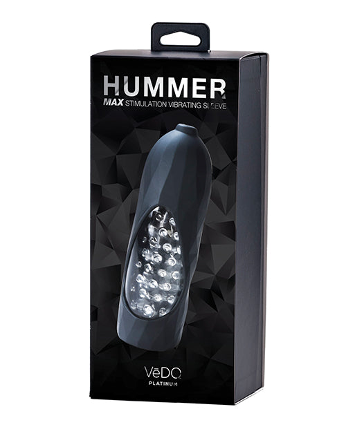 Vedo Hummer 2.0 Rechargeable Vibrating Sleeve product packaging with unique textured design.