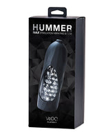 Vedo Hummer 2.0 Rechargeable Vibrating Sleeve product packaging with unique textured design.