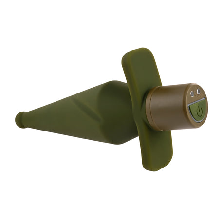 Selopa The Private Vibrating Silicone Anal Plug Green for targeted stimulation and comfort in use.