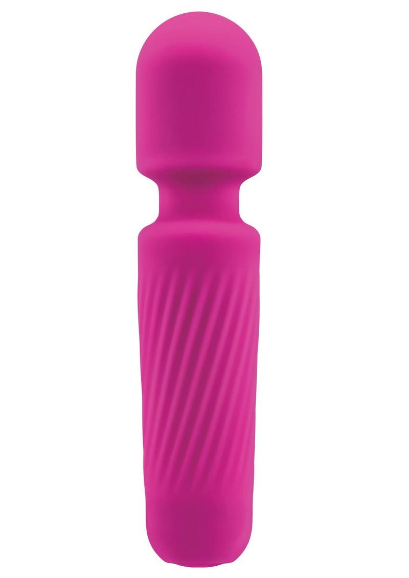 Bodywand Mini Wand Wandlette Vibe Pink in smooth silicone design with textured grip and rounded top.