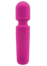 Bodywand Mini Wand Wandlette Vibe Pink in smooth silicone design with textured grip and rounded top.