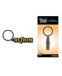 Wood Rocket He Him Keychain Black Gold with glittery design and keyring, showcasing pronoun colors.