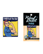 Wood Rocket I Will Fuck You Up Pin featuring a retro-inspired design with a strong feminist message.