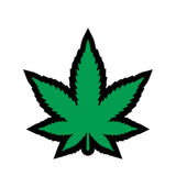 Wood Rocket Green Marijuana Leaf Enamel Pin in bright green with black detailing, perfect for 420 pride.