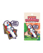 Fuck Buddies Just Vibin Enamel Pin Multicolor featuring a cute vibrator design, playful caption and vibrant colors.