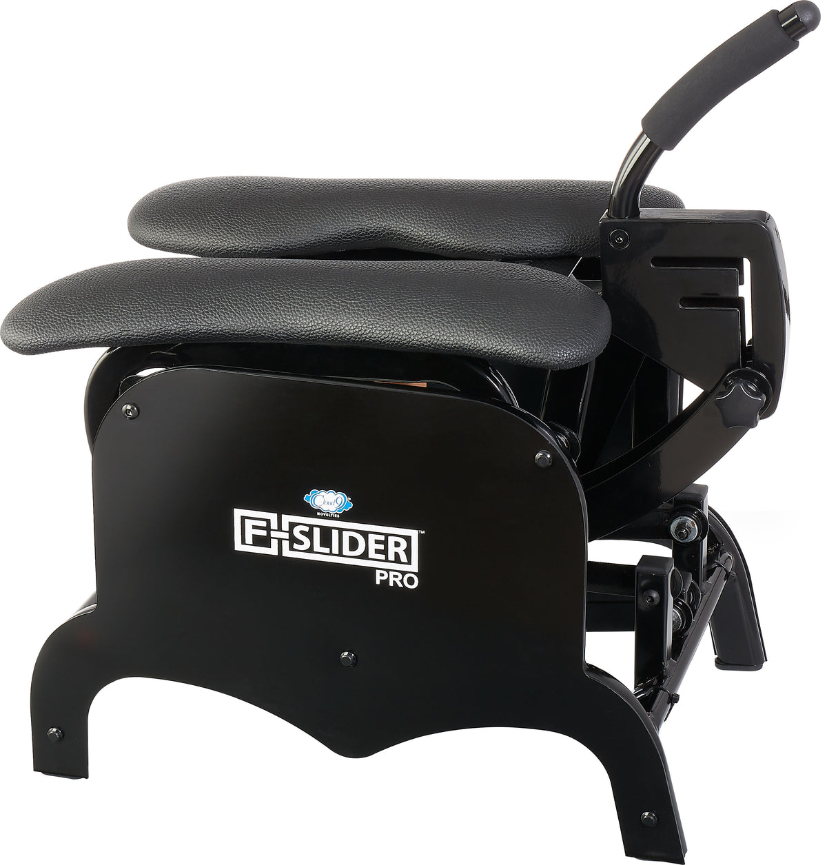 Cloud 9 F-Slider Pro Heavy Duty Self Pleasuring Chair with padded thigh rests for adjustable stimulation.