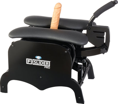 Cloud 9 F-Slider Pro Heavy Duty Self Pleasuring Chair with adjustable padded thigh rests and dildo.
