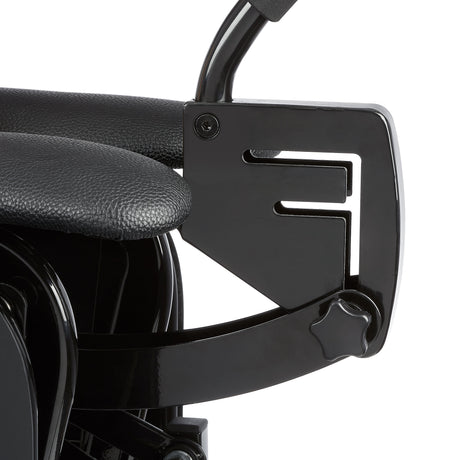 Close-up of Cloud 9 F-Slider Pro Heavy Duty Self Pleasuring Chair's padded thigh rest and adjustable lever