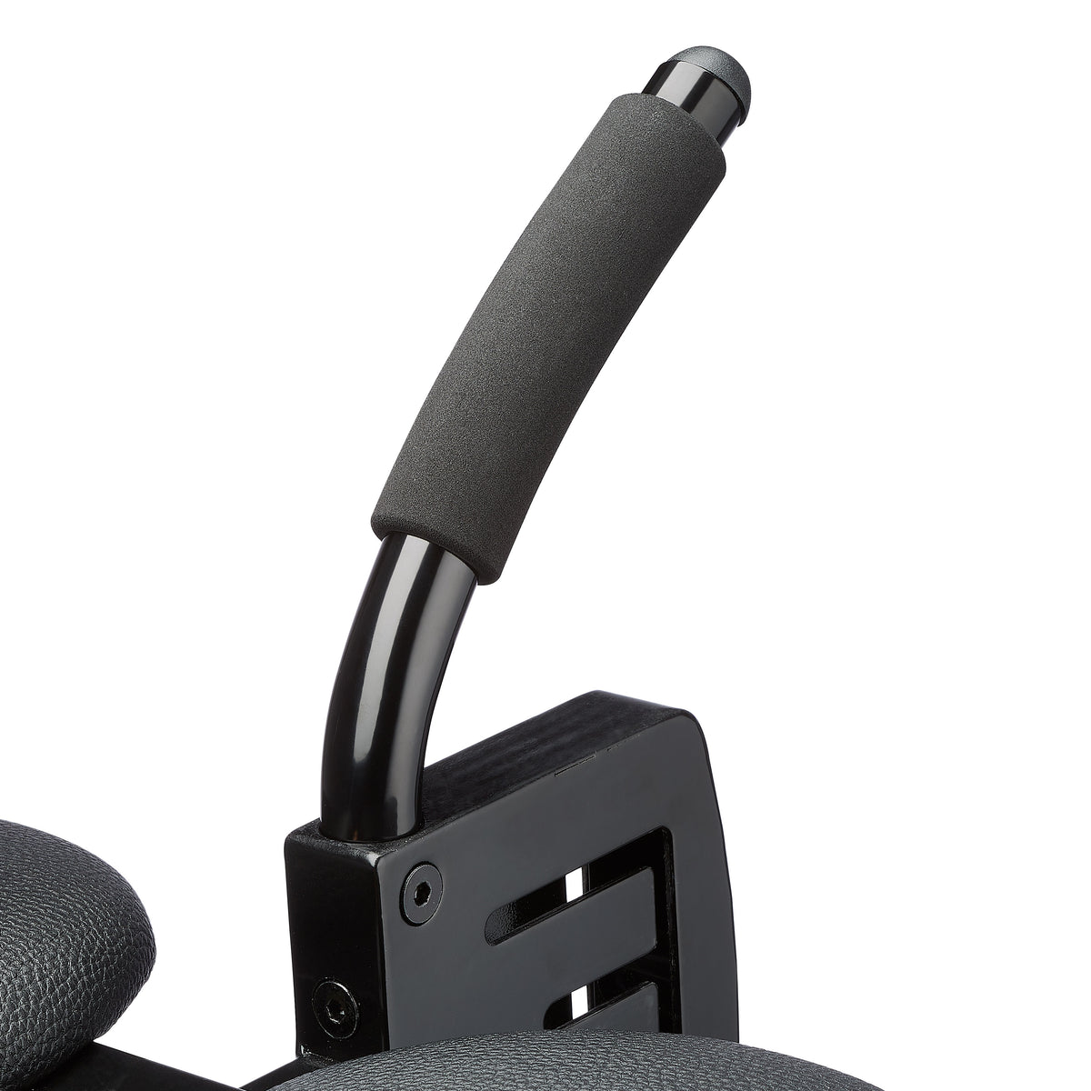 Close-up of the handle on the Cloud 9 F-Slider Pro Heavy Duty Self Pleasuring Chair for ease of use.