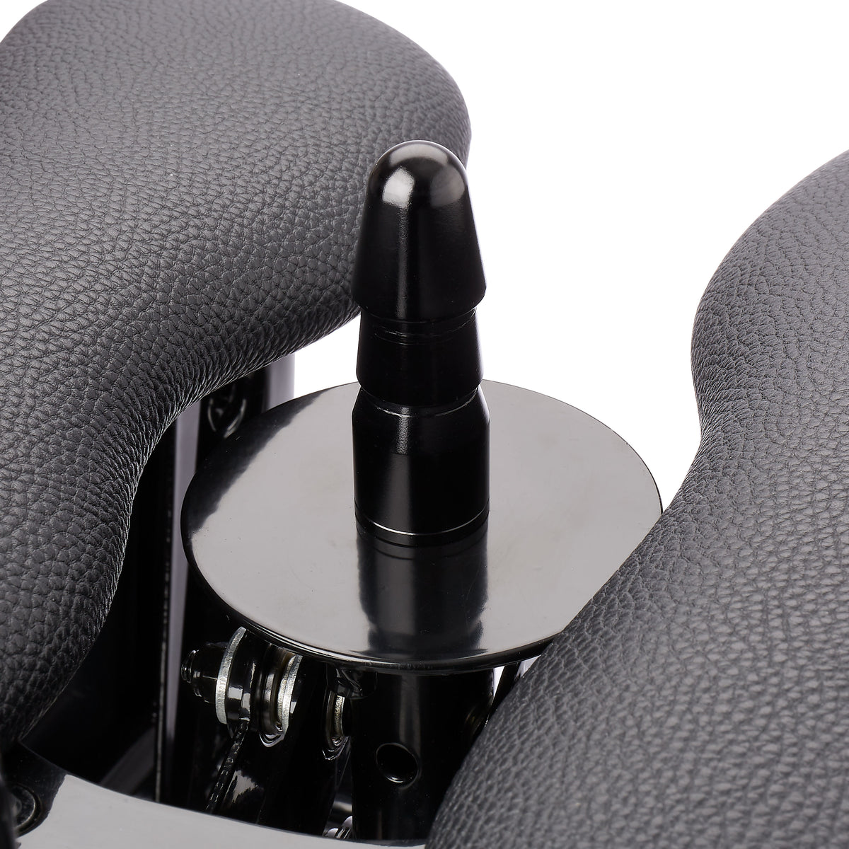 Cloud 9 F-Slider Pro Heavy Duty Self Pleasuring Chair dildo and padded thigh rests close-up.