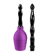 Cloud 9 Deluxe Anal Enema Douche Kit 10.8 Oz featuring a purple bulb and two black nozzles for effective cleansing.