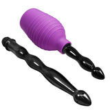 Cloud 9 Deluxe Anal Enema Douche Kit 10.8 Oz components including a purple bulb and black nozzle.