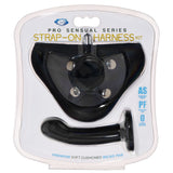 Cloud 9 Pro Sensual Strap-on Harness Kit Black packaging with adjustable harness and premium cushioned dildo pad.