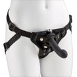Cloud 9 Pro Sensual Strap-on Harness Kit Black featuring adjustable harness and black silicone dildo.