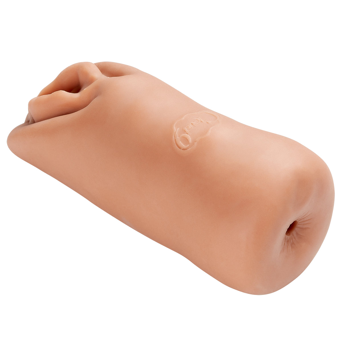 Cloud 9 Double Ended Beaded Stroker Tan with dual openings and ribbed interior for enhanced pleasure.