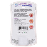 Cloud 9 Trio Stroker Pussy Ass Mouth Masturbator Kit packaging showing three unique strokers for enhanced pleasure.
