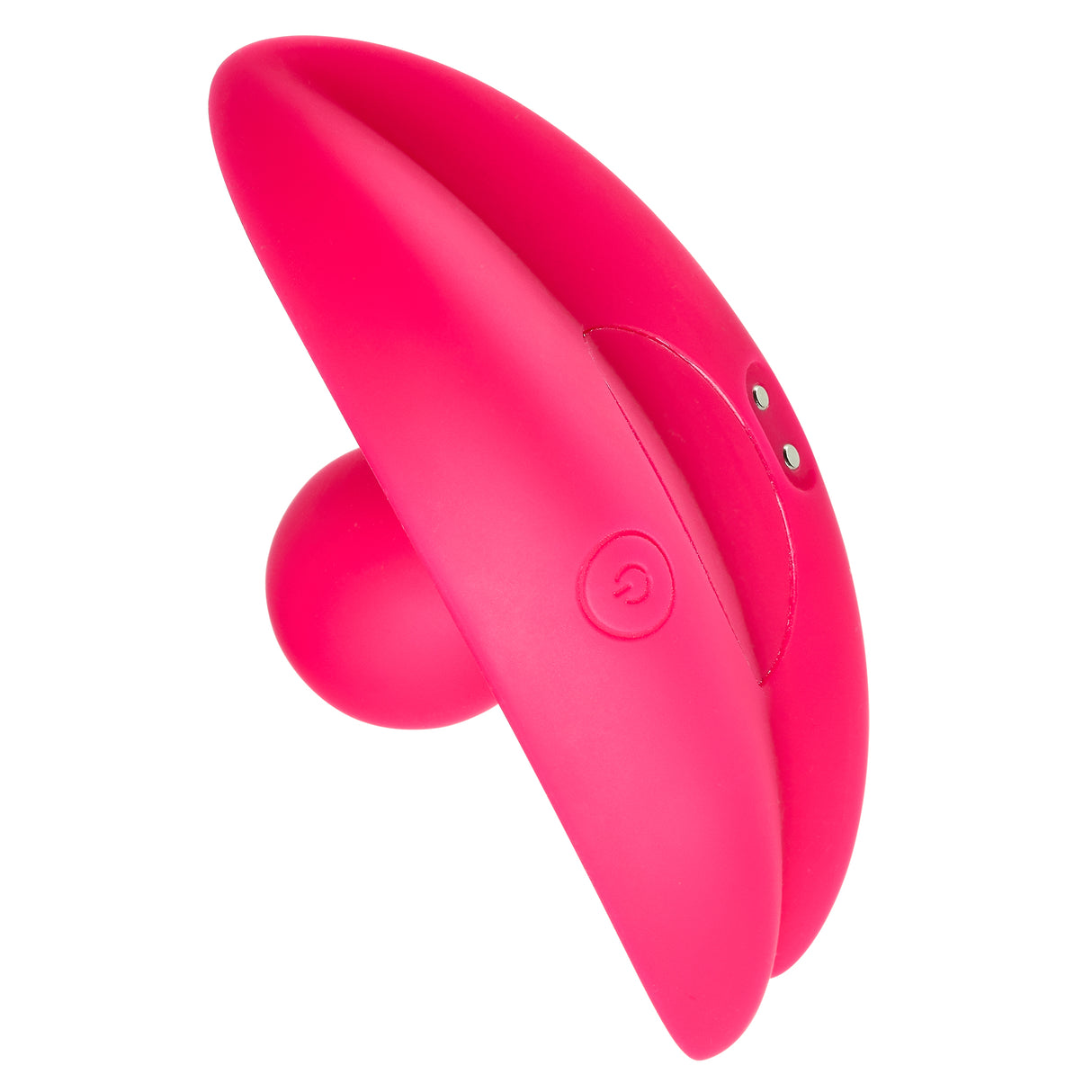 Cloud 9 Camel Toe Shaped Vibrator With Remote in bright pink color, designed for discreet, customizable external stimulation.