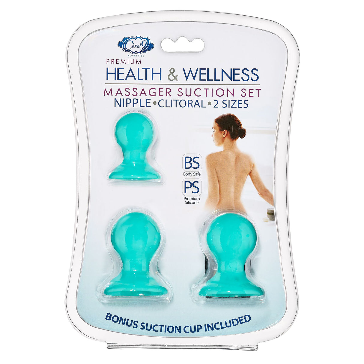 Health & Wellness Nipple & Clitoral Massager Suction Set Teal with two sizes for customizable stimulation.