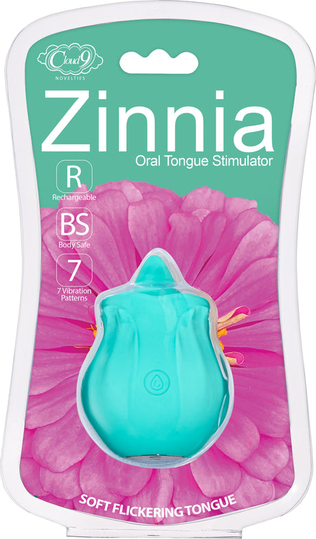 Cloud 9 Health & Wellness Flutter Oral Tongue Stimulator Teal packaging featuring soft flickering tongue and 7 vibration patterns.