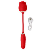 Cloud 9 Rose Plus Thrusting & Suction Pleasure with charging cable, designed for versatile stimulation.