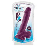 Cloud 9 Vibrant Colors 7 inch Dildo Plum Pro in packaging showcasing its realistic design and vibrant color.