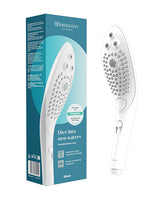 Womanizer Wave Shower Head Clitoral Stimulator White packaging and product image showcasing innovative design.