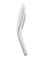 Womanizer Wave Shower Head Clitoral Stimulator White side view, showcasing its unique design for touchless pleasure.