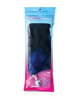 Pink Elephant Fox Tail Large Steel Butt Plug Blue in packaging with faux fur tail and stainless steel plug.