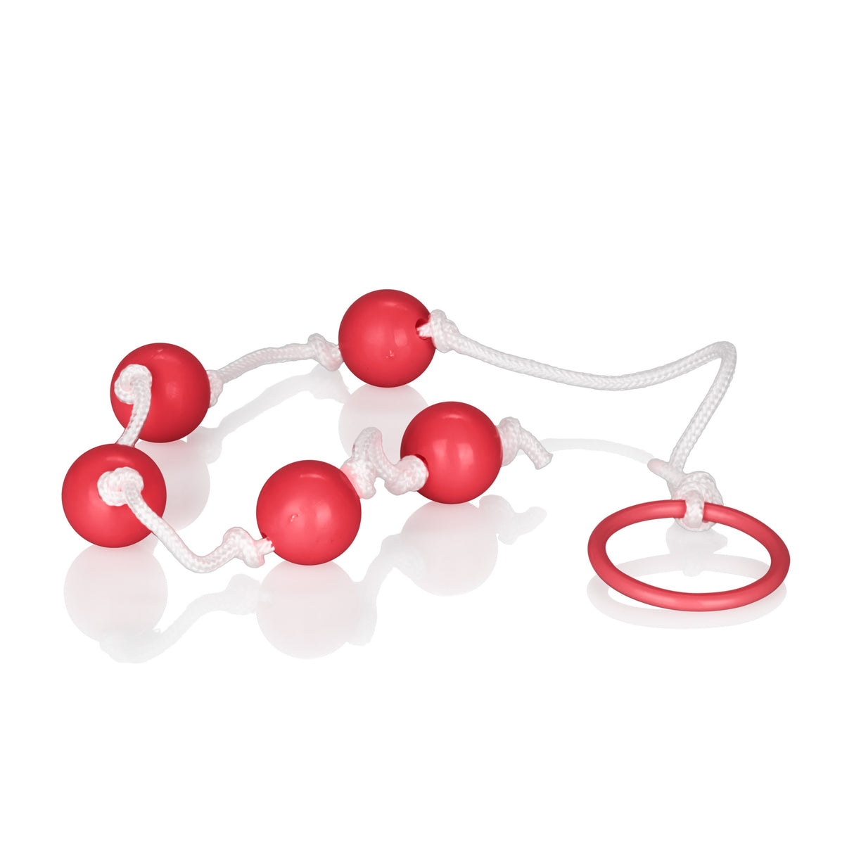 CalExotics Small Anal Beads Assorted Colors in red, designed for pleasure and exploration.
