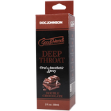 Goodhead Deep Throat Spray Double Chocolate 2 Oz packaging featuring a chocolate design.