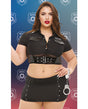 Dreams by Baci Badge of Desire Cop Costume Set Black Queen model showcasing a flirty police outfit.
