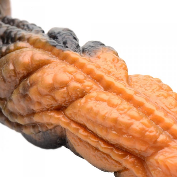 Creature Cocks Ravager Rippled Tentacle Silicone Dildo showcasing unique marbled design with details and textures.