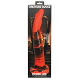 Creature Cocks King Cobra Long Silicone Dong 14 inches displayed in packaging with vibrant colors and detailed textures.