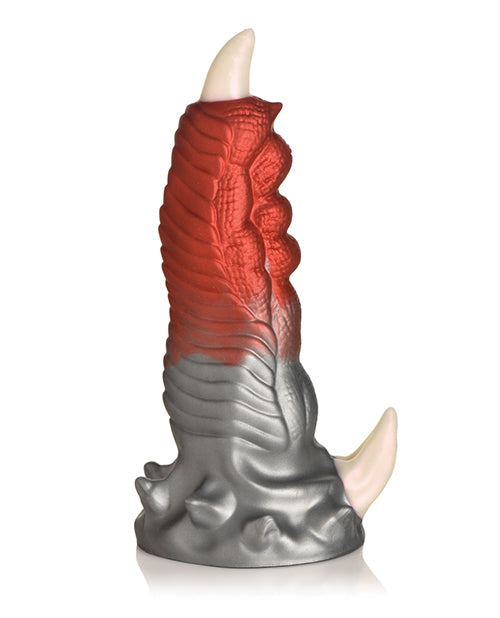 Creature Cocks Talon Fantasy Silicone Dildo showcasing a bold design with ribbed texture and vibrant colors.