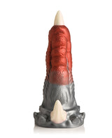 Creature Cocks Talon Fantasy Silicone Dildo featuring a red and silver scaled design with tapered talons.