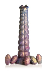 Creature Cocks Deep Invader Ovipositor Dildo with Eggs featuring iridescent shaft and egg foundations.