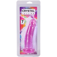 Crystal Jellies Realistic Cock 7 Inches Purple packaging featuring a textured design and suction cup base.